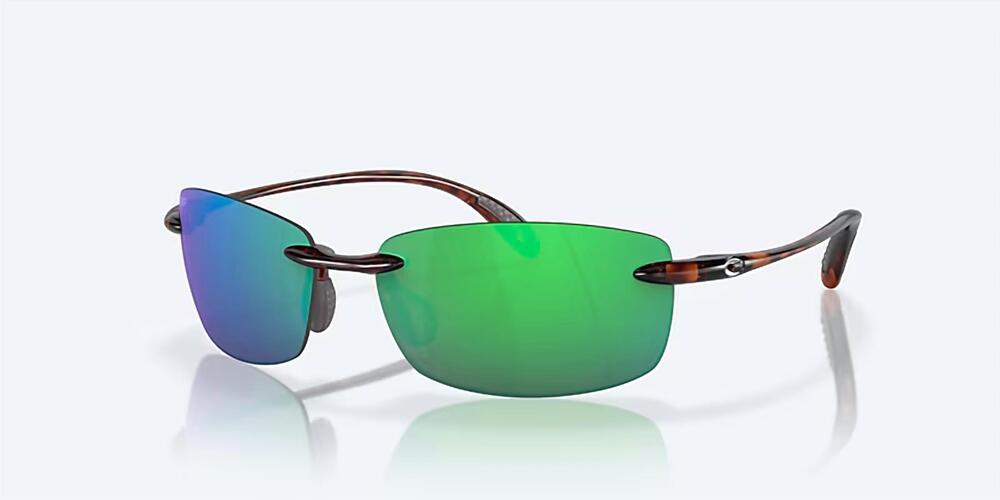 NEW COSTA DEL MAR unisex ballast sunglasses in tortoise frame green mirror 580p